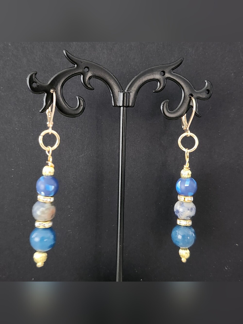 Earrings Blue Sodalite Drop Handcrafted
